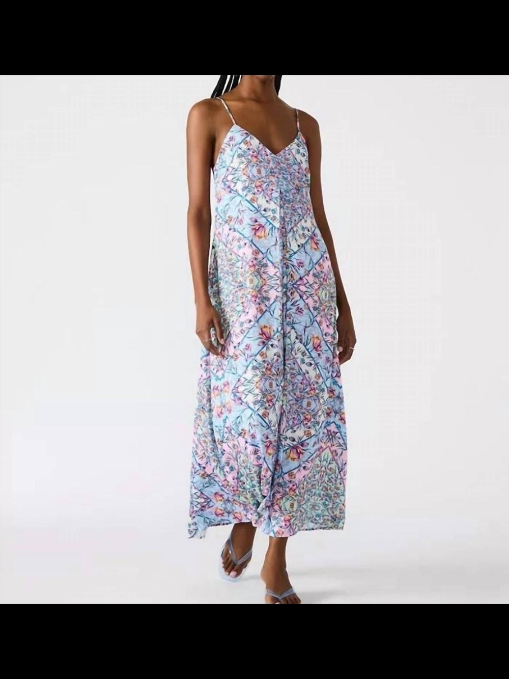 Steve Madden Pastel Floral Spaghetti-Strap Maxi Dress